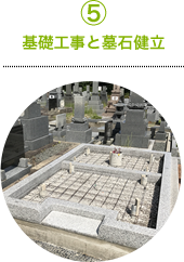 ⑤基礎工事と墓石健立
